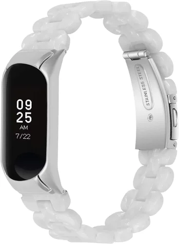 Vista 13 de Mi Band 7 - Correa de resina Barcelet, correa de repuesto de 5.7 a 8.0 pulgadas, pulsera de resina ligera, doble botón, cierre plegable, compatible