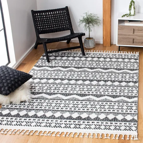 Vista 9 de SAFAVIEH Tapete grueso marroquí con borlas, 2 pies 2 pulgadas x 9 pies, color marfil y beige, no desprende pelusa y de fácil cuidado, 0.75 pulgadas