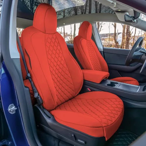 Vista 30 de FH Group Fundas de asiento de automóvil de ajuste personalizado hechas específicamente para Tesla Model Y Ultraflex 2020-2025, fundas de asiento