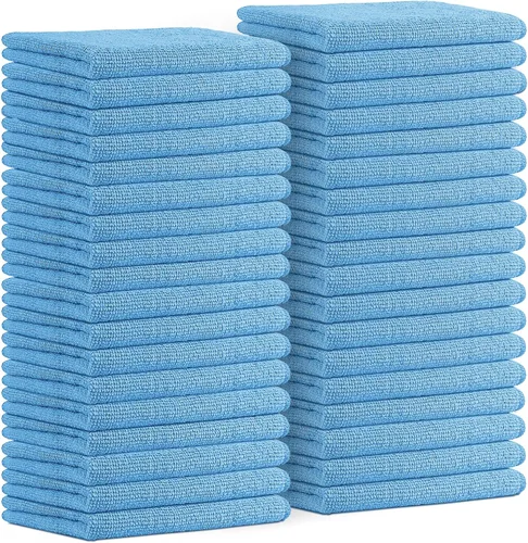 Vista 18 de Avalon Towels Paños de limpieza de microfibra (paquete de 48) – Tamaño 16 x 16 pulgadas, trapos de limpieza altamente absorbentes, sin pelusa Negro