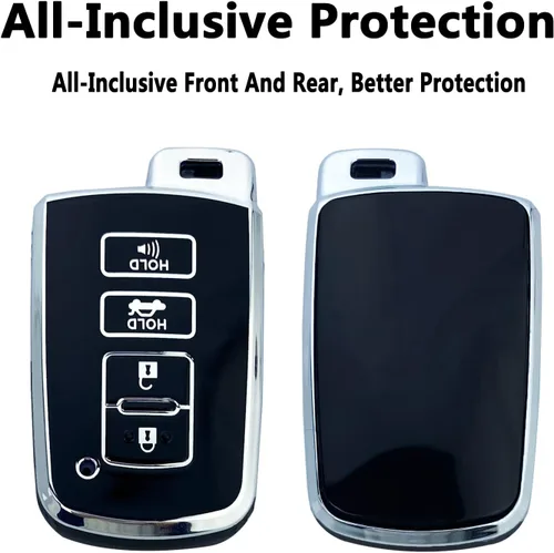 Vista 3 de Funda para llavero compatible con Toyota Highlander Camry RAV4, Corolla Avalon, Tacoma, Tundra 4Runner Sequoia, accesorios, protector de carcasa