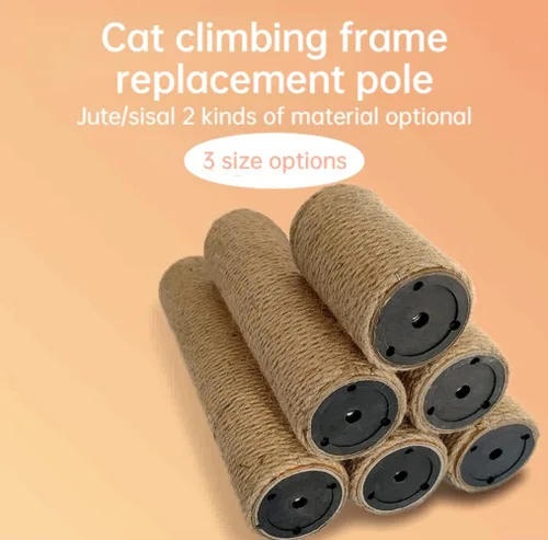 Vista 2 de 2 postes de repuesto para árbol de gato M8, marco de escalada adecuado para bricolaje, marco de escalada de gato, sisal natural, poste de rascador