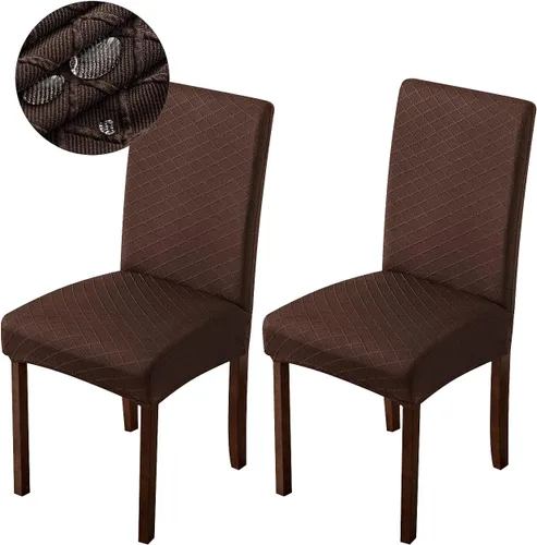 Vista 13 de Genina Fundas impermeables para sillas de comedor, fundas para sillas Parsons de cocina, fundas para sillas Parsons (beige, 2 piezas)