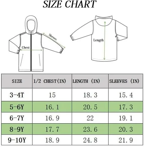 Vista 7 de UMMTOM Chubasqueros para niños, ligeros, impermeables, con capucha, de forro polar, rompevientos para niños