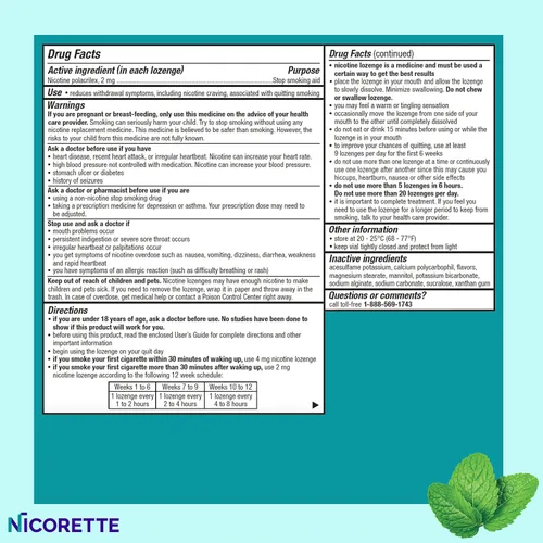 Vista 8 de Nicorette Mini pastillas de nicotina de 2 mg para ayudar a dejar de fumar, ayuda para dejar de fumar sabor menta, 81 pastillas