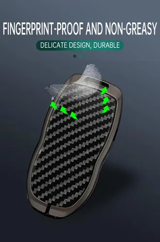 Vista 4 de ontto Funda de llave de automóvil de 4 botones compatible con Ford Equator 2022 2023, funda de metal con textura de carbono, carcasa elegante