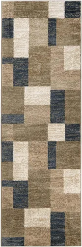 Vista 21 de Superior alfombra de área de la colección diseñador Clifton, 8 mm de altura de apilado, con respaldo de yute, diseño geométrico contemporáneo, Beige