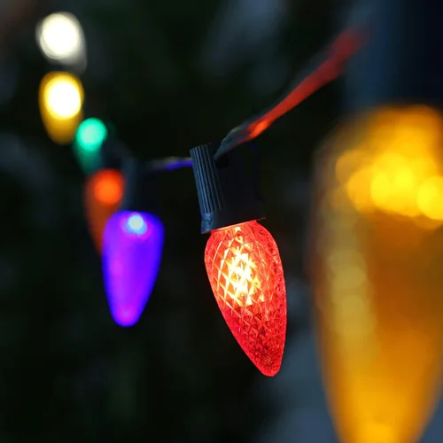 Vista 4 de Paquete de 50 bombillas LED C9 multicolor de repuesto para luces de Navidad, inastillables e impermeables, bombillas LED C9 de plástico para cadenas