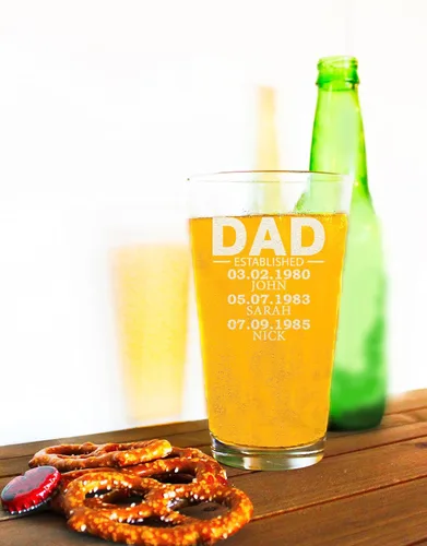 Vista 4 de Vaso de cerveza personalizado de 16 onzas para papá, regalos especiales para el día del padre, Navidad, vidrio personalizado de cumpleaños, añade