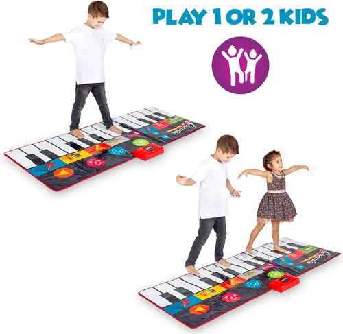 Vista 8 de Abcotech - Alfombrilla de piano de suelo para niños, teclado gigante de pista de baile, juguetes sensoriales Modos de reproducción, grabación