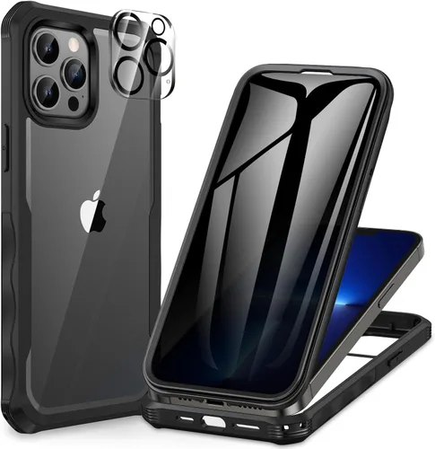 Vista 60 de CENHUFO Funda de privacidad para iPhone 11 Pro, funda de cuerpo completo con protector de pantalla de privacidad de vidrio templado 9H integrado