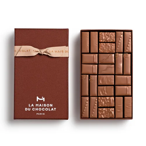 Vista 14 de LA MAISON DU CHOCOLAT Coffret Maison - Caja de regalo de chocolate francés oscuro gourmet (24 piezas)