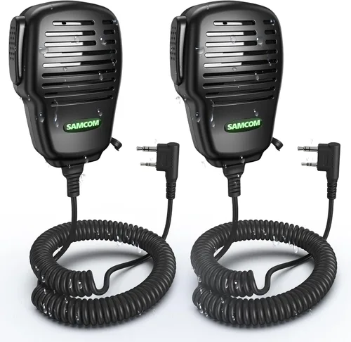 Vista 8 de SAMCOM Micrófono portátil altavoz pesado SCSP05 Micrófono de radio IP67 impermeable Micrófono de altavoz 2 pines con conector de auriculares