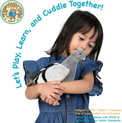 Vista 3 de TigerHart Pepper The Pigeon - Pájaro de peluche de 8.5 pulgadas