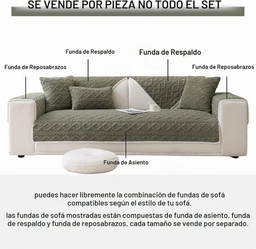 Vista 2 de vctops Fundas de sofá de jacquard geométrico de lujo para sofá de granja, funda neutra antideslizante para sofá seccional, funda suave y cálida