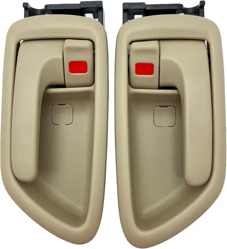 Vista 6 de Cheriezing - Manija de puerta interior, beige, parte delantera trasera izquierda y derecha Compatible con Avalon 2000-2004, Tundra 2004-2006
