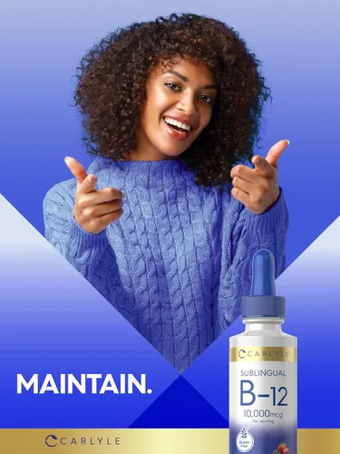 Vista 6 de Gotas líquidas sublinguales de vitamina B12 Carlyle 10,000 mcg 2 fl oz Vegetarianas, sin transgénicos, sin gluten