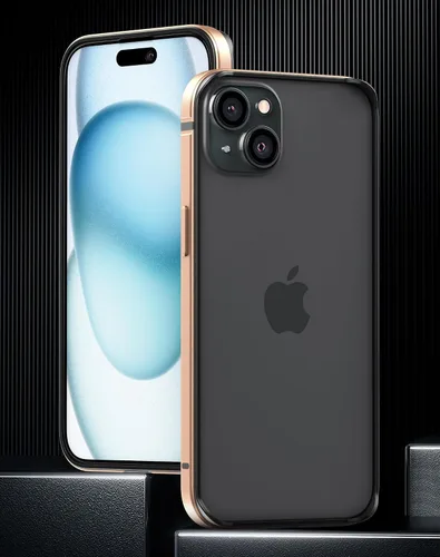 Vista 8 de Funda delgada de metal para iPhone 15, [interior de TPU suave + parachoques chapado en metal] [compatible con carga inalámbrica] a prueba de golpes