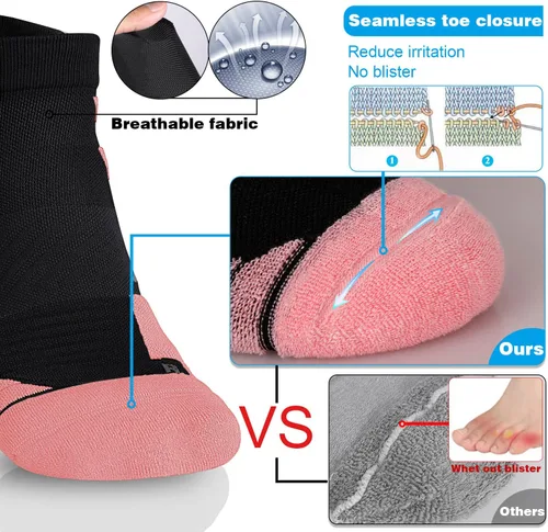 Vista 3 de Calcetines Coolmax deportivos antiampollas que absorben las ampollas, sin costuras, antiolor