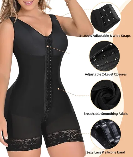 Vista 5 de YIANNA Fajas colombianas moldeadoras para mujer, control de abdomen, poscirugía, moldeador de cuerpo completo, levantador de glúteos con cremallera