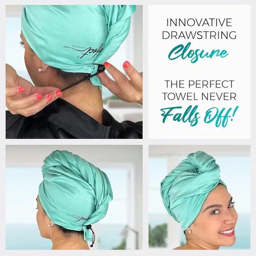Vista 4 de THE PERFECT HAIRCARE Curly Hair Girls Juego de Toallas de Microfibra para Plopping - Envoltorio Anti-encrespamiento Sedoso y Suave para Secar