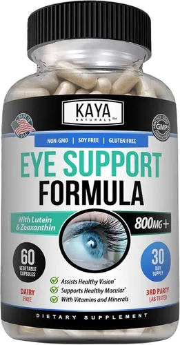 Vista 10 de Kaya Naturals Suplemento de salud ocular, luteína y zeaxantina, salud de la visión, apoyo a la fatiga ocular 800 mg Suplemento vitamínico 30 cápsulas