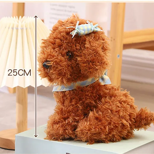 Vista 3 de Peluche de Perro de 8 Pulgadas, Juguete de Peluche de Perro Relleno, Gran Regalo para Niños, Decoración del Hogar (Beige)
