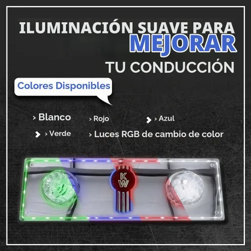 Vista 4 de Florida's Finest Customs compatible con luces de techo para dormitorio Kenworth (azul) Placa de luz de cúpula y acabado espejado Inserto