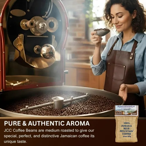 Vista 6 de JamaicanCoffeeClub 100% Blue Mountain - Café en grano entero, WB 8 onzas de granos tostados jamaicanos, sabor rico y suave, granos gourmet