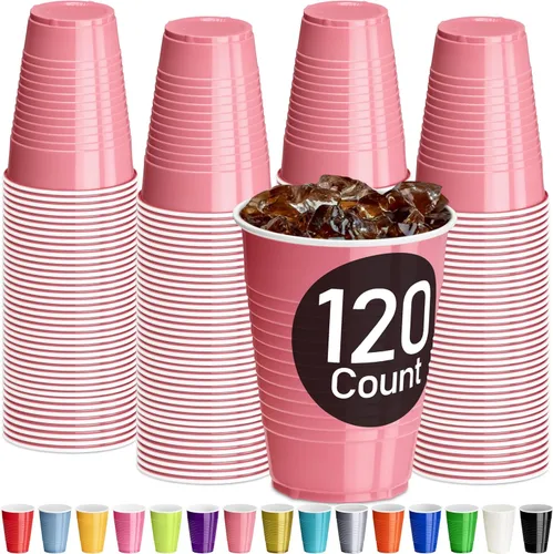 Vista 28 de DecorRack - Vasos desechables y reutilizables de 12 onzas para fiestas de cumpleaños, despedidas de soltera, campamentos, eventos en interiores y al