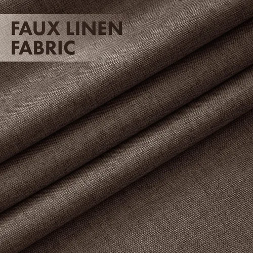 Vista 3 de MIULEE Cortinas de lino 100% opacas para dormitorio, 40 pulgadas de ancho x Marrón Oscuro