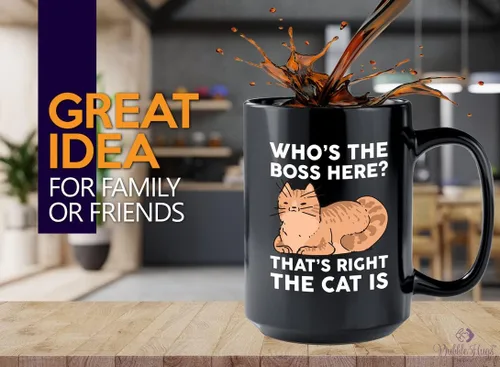 Vista 43 de Taza de café para amantes de los gatos, 11 onzas, color negro, piel de gato Is How I Accessorize, divertido dueño de gatos, gatito, mascota, gato