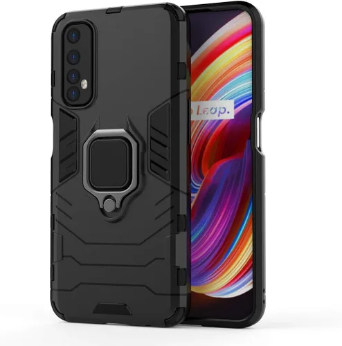 Vista 4 de LuluMain Compatible con Realme7, soporte de anillo de metal a prueba de golpes (funciona con soporte magnético para automóvil), cubierta resistente