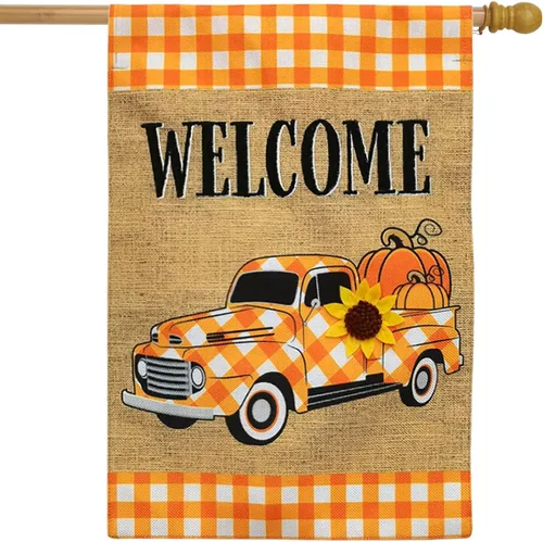 Vista 8 de Bandera de casa de otoño Bountiful Bushel de 40 x 28 pulgadas Briarwood Lane