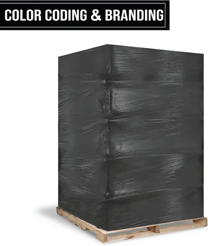 Vista 5 de 8NET - Envoltura elástica resistente de 18 pulgadas x 1500 pies, calibre 80, película retráctil de plástico negro, antideslizante de 192 rollos