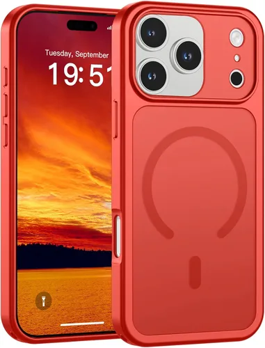 Vista 69 de SUPFINE Funda magnética para iPhone 11 Pro Max (compatible con MagSafe) (protección contra caídas de grado militar), delgada, translúcida mate, a