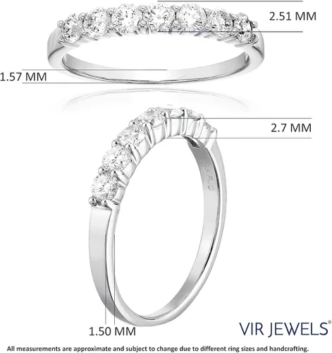 Vista 6 de AGS anillo de boda, certificado I1-I2 12 ct 14 quilates con 7 diamantes(color H-I)