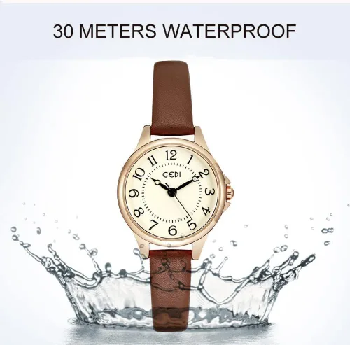 Vista 5 de TOOCAT Reloj de pulsera para mujer, ultrafino, elegante, simple, de cuarzo, con correa de cuero, resistente al agua, analógico, para mujeres
