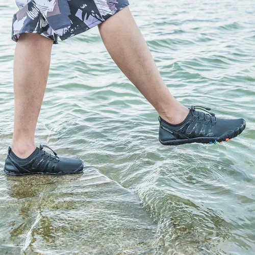 Vista 7 de YESMOLA Mens Water Shoes Beach Barefoot Shoes Wide Toe Five Finger Swim Aqua Shoes for Pool Fishing River Surfing