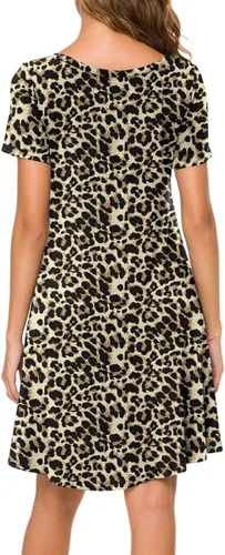 Vista 3 de POPYOUNG - Vestido informal de verano para mujer, vestido tipo camiseta con vuelo y manga larga, vestido o salida de baño bohemio para la playa