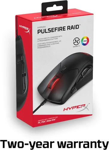 Vista 8 de HyperX Pulsefire Raid - Mouse para juegos, 11 botones programables, RGB, diseño ergonómico, agarres laterales cómodos, personalización controlada