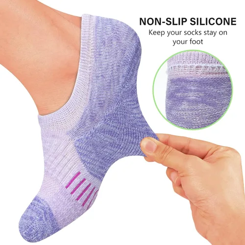 Vista 3 de Amutost Calcetines deportivos para mujer, calcetines de corte bajo para el tobillo, 5-6 pares