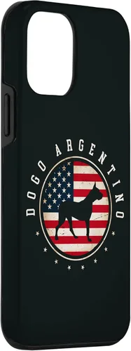 Vista 3 de Funda para iPhone 12 mini Dogo Argentino USA Flag 4 julio para perro mamá papá
