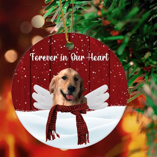 Vista 8 de Forever in Our Heart Ornaments Funny Pet Dogo Argentino with Angel Wings Ornament Christmas Tree Decoration Pet Loss Gifts Pet Memorial Gifts