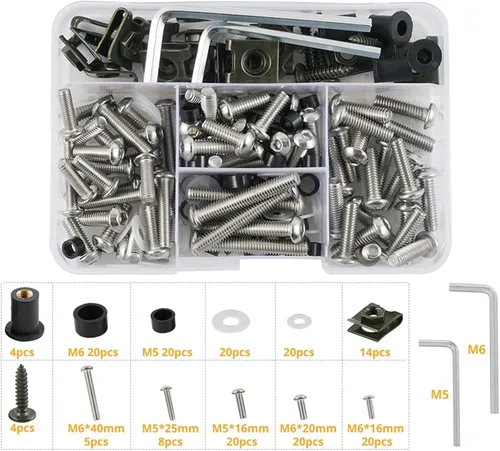 Vista 2 de TCHAU Kits de carrocería 177 unids Tornillos de motocicleta Tornillos de carenado Tornillos para YZF R1 R15 R25 R3 R6 R7 R125 R15 R25 MT03 MT07 MT10