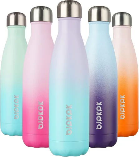 Vista 95 de [Usado] BJPKPK Botella de agua pequeña aislada de 12 onzas, frasco a prueba de A-azul