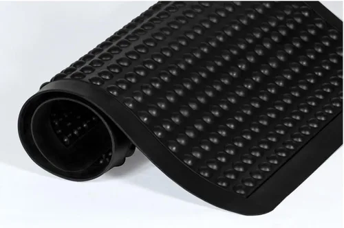 Vista 4 de Crown Yoga-Flex - Alfombrilla antifatiga de 36 x 48 pulgadas, rectangular, superficie de goma negra alta/baja, entrelazada