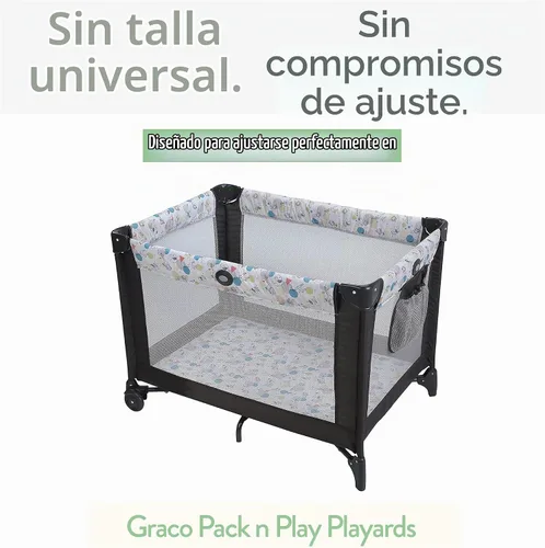 Vista 2 de Cuddly Cubs Pack and Play - Juego de sábanas bajeras para Graco Pack n Play Playard, paquete de 2, juego de sábanas de algodón de jersey suave