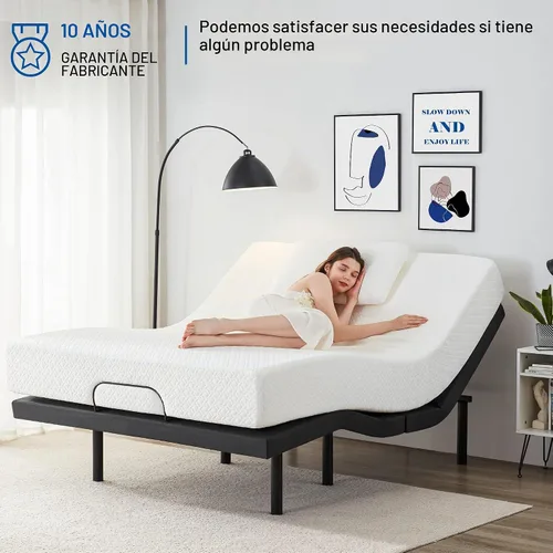 Vista 7 de Lazyzizi Base de cama ajustable con 17 funciones de control, aplicación Bluetooth, doble masaje, puertos USB duales, inclinación de cabeza/pie