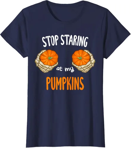 Vista 13 de Stop Staring at My Pumpkins for Hot Witches, camiseta de brasier de Halloween, Negro
